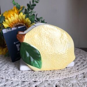 Dabney Lee Lemon-Shaped Ceramic Napkin Holder